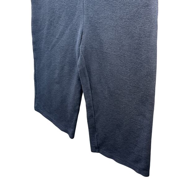 Madewell Texture Thread Navy Blue Cotton Wide Leg Tie Overall Romper Women Small - Picture 4 of 10